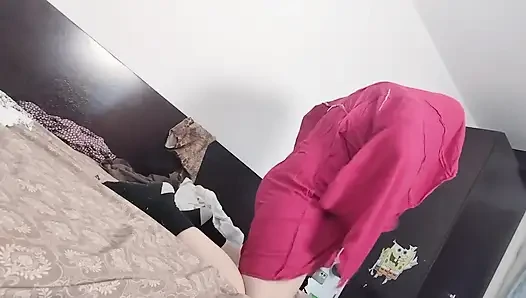 Sexy Latina Tries on and Cuts Clothes.
