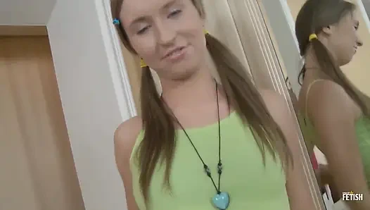 Stepbrother slips his cock into stepsister tight ass