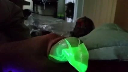 Glow in the dark condom masturbation