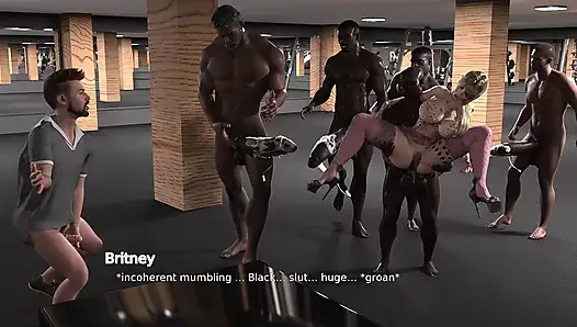 Cheating Slutty Blonde Wife Gangbanged by a Lots of Big Black Cocks