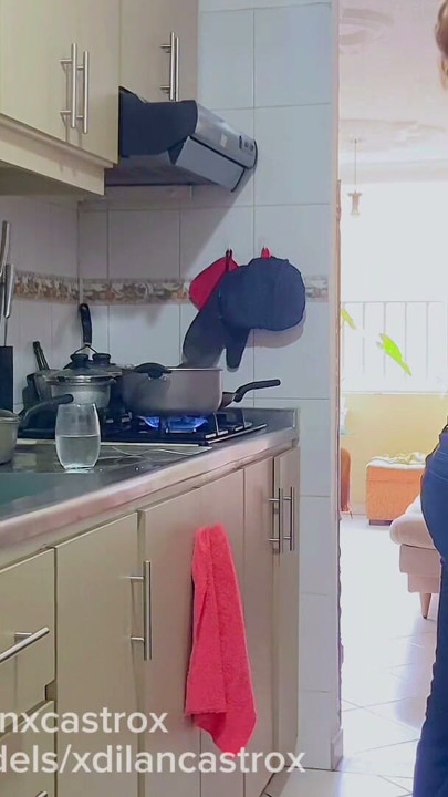 I FUCK MY TEENAGE STEPBROTHER BAREBACK IN THE KITCHEN OF OUR HOUSE AND CUM INSIDE HIS TIGHT YOUNG ASS | Clip 1