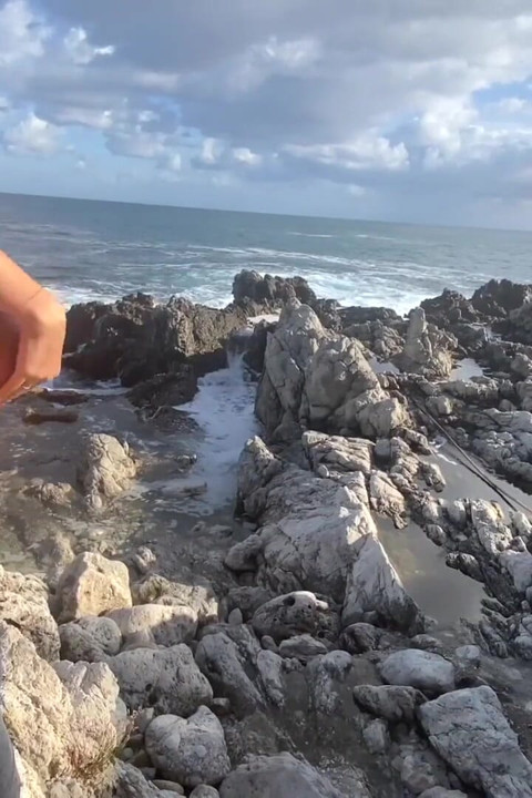 Wild ocean beach sex and cum walk