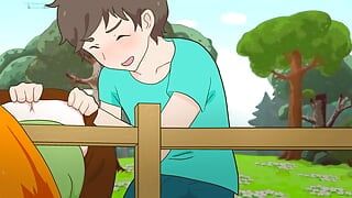 Alex got stuck in the fence on purpose to seduce Steve ! Minecraft, Hentai, Cartoon, Parody !
