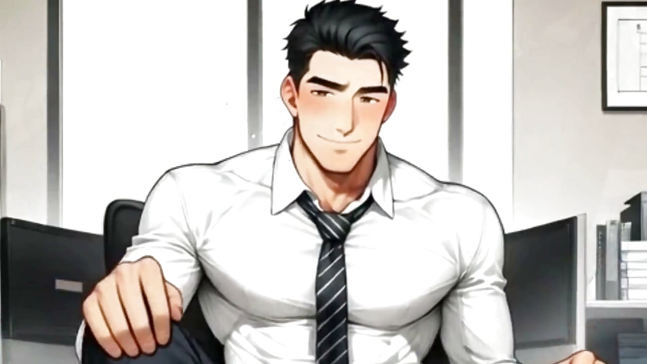 Intense Blowjob in the Office During Overtime with the Newbies. Yaoi Hentai Animation.