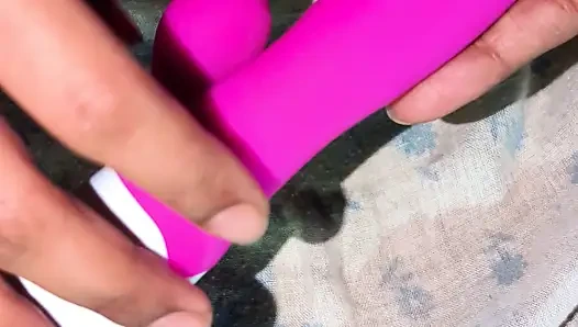 New Dildo, full power vibration in my pussy made me horny for Penis