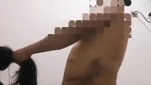 I put her on all fours and I give this little woman a hard time