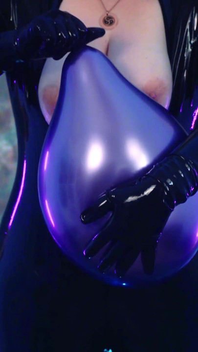 Air balloon fetish video rubber POV