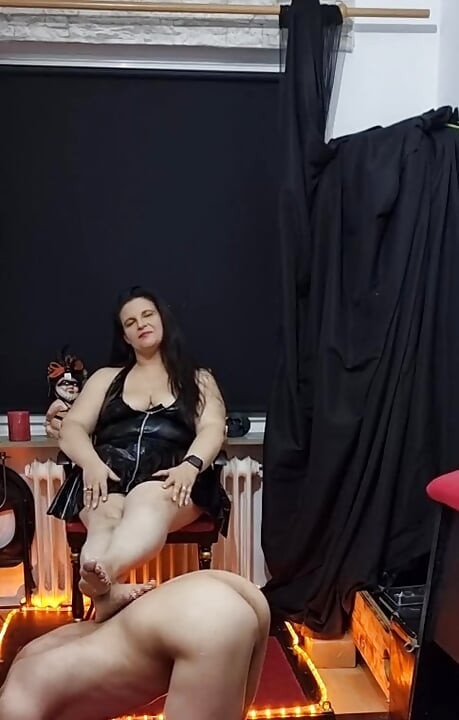 BBW MILF Domina Forces Dumb Slave to Worship Her Sweaty Feet - Foot Fetish Humiliation