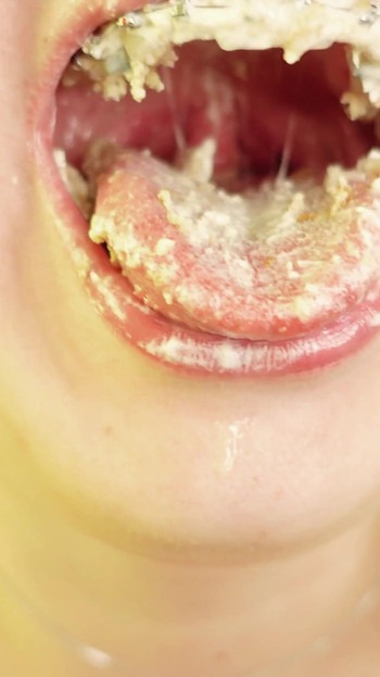 Epic moment from "eating in braces - vore and food fetish - close up video"
