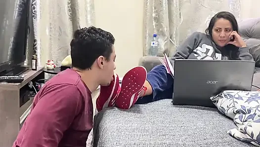 Kiffa Ignores Foot Slave While He Licks Her Sneakers Clean