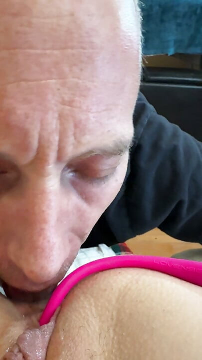 old man loves to lick that young sweet pussy