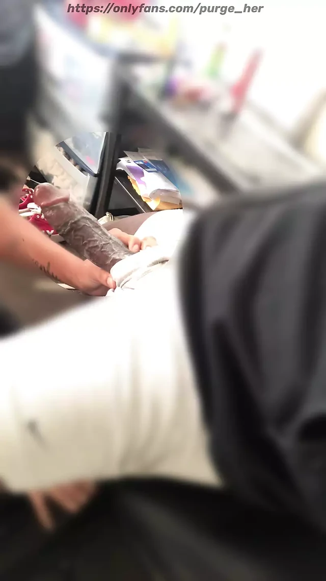 Her throat is still wrestling with my dick. My cock is all the way in the back of her tonsils.
