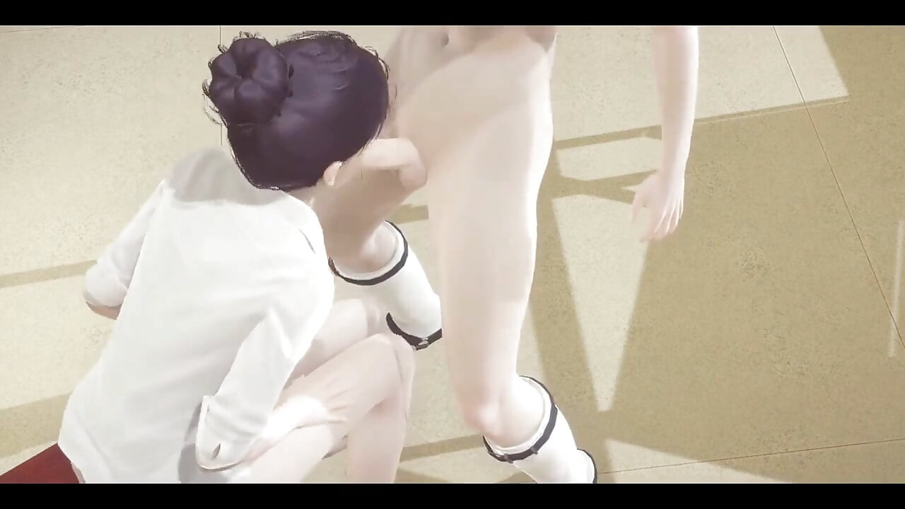 Hentai Uncensored - 翔子が図書館で膝をついてフェラされる - 日本のアジアマンガアニメゲームポルノ