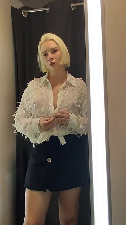 Unforgettable moment from "Try on haul sexy clothes, completely translucent try on in the fitting room"