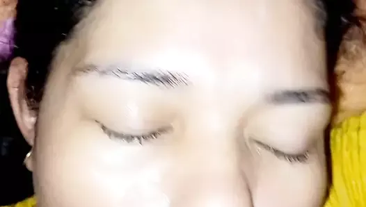Facial treatment for my wife with a face full of milk