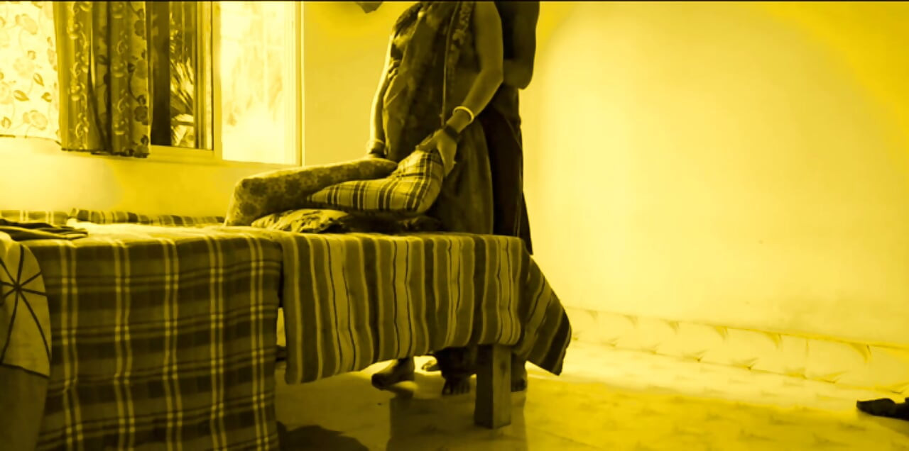 Young devar Fucks Hot Bhabi Sweet Tight Pussy When she is folding sarees at home.