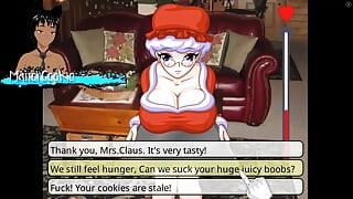 Mrs. Santa's Helpers - seks bertiga panas dengan elfs dan Mrs. Claus yang seksi