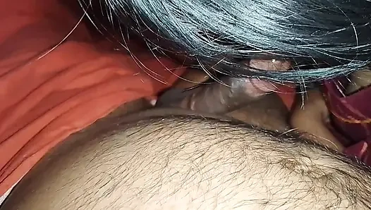 Teenage girl puts her boyfriend's penis in her mouth and pleasures him
