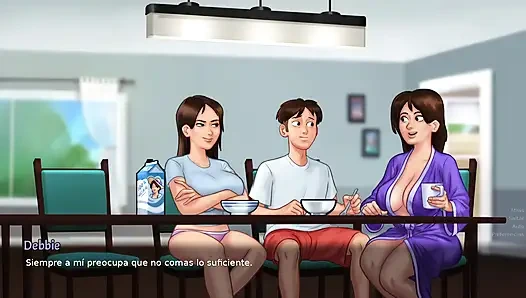 Collagen makes love to a stepmother and gives her all her milk - Summertime Saga