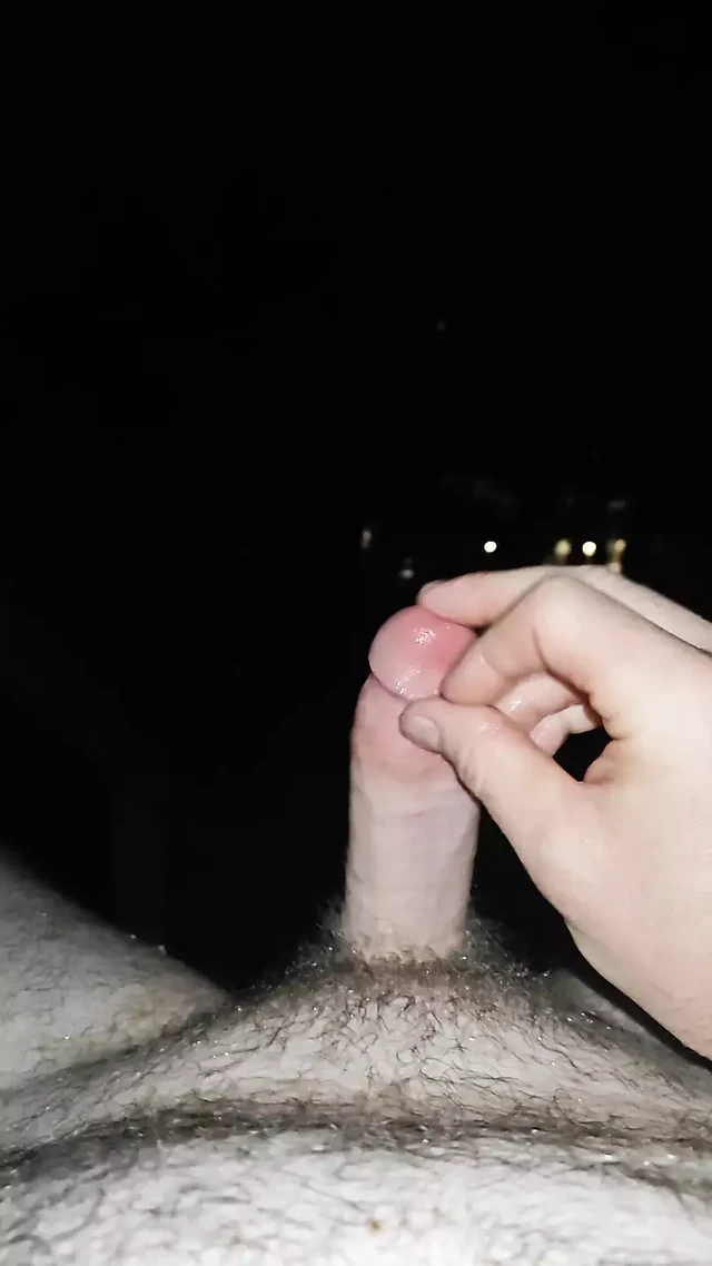 Piss and cum at night