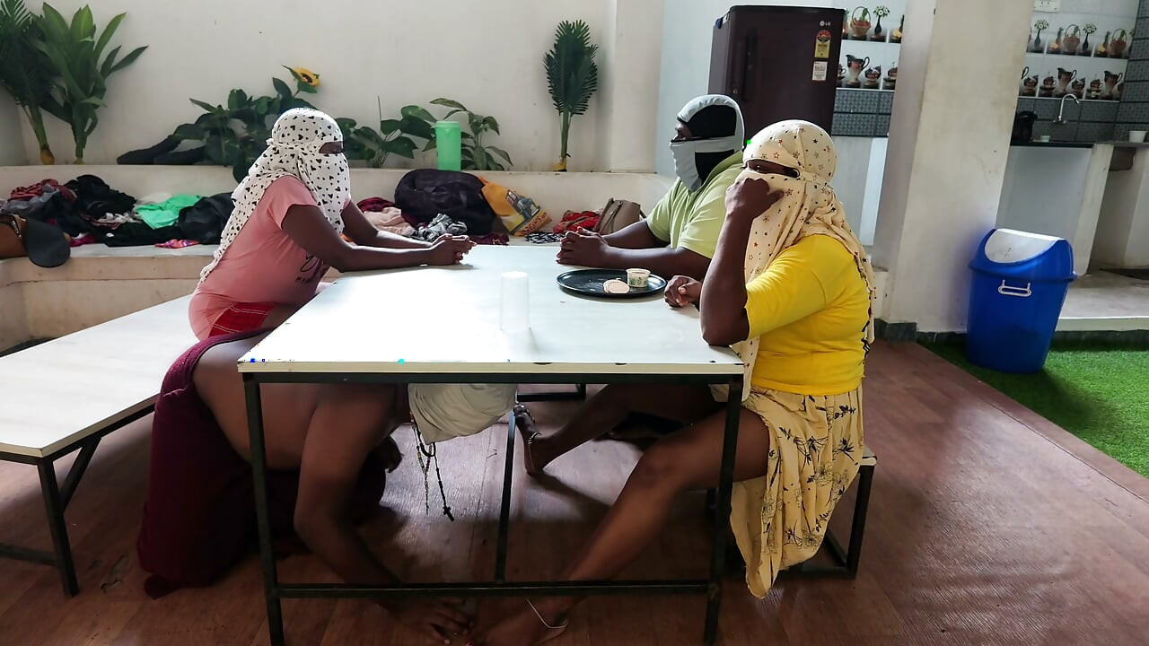 Neighbour seduce under the table