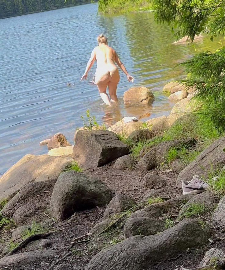Skinny dipping at the Lake. Went on a hike and needed to cool off. I dated my husband to go skinny dipping. He chickened out be