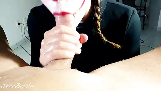 Halloween, IT is addicted to cock and cum, she "swallows everything" 2-3