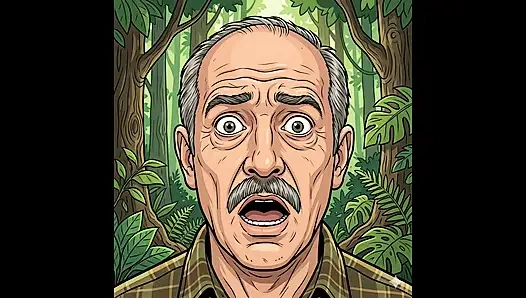 Orman fantezisi olan yaşlı adam genç kadın