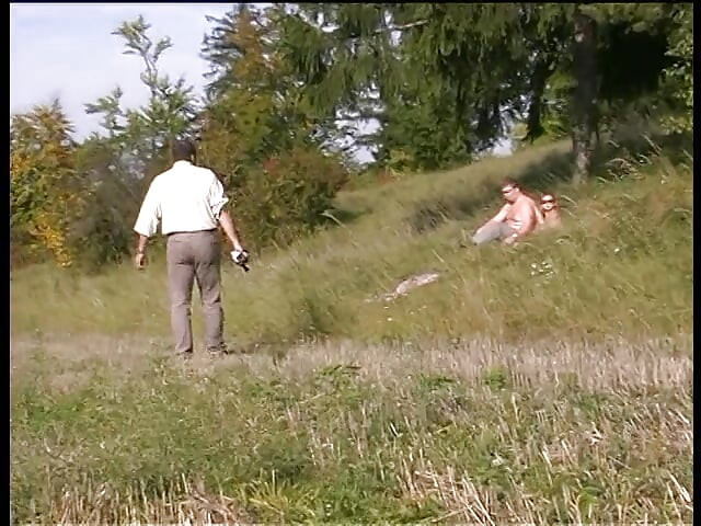 Busty blonde pussy licked and slammed outdoors