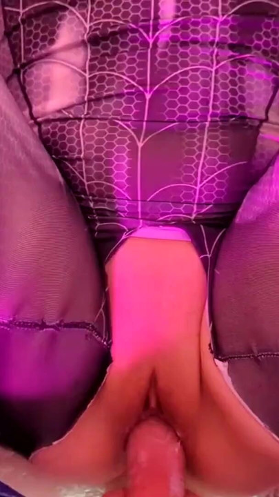 Asian Spidergirl in tight suit creampied. Special Halloween! | Clip 1