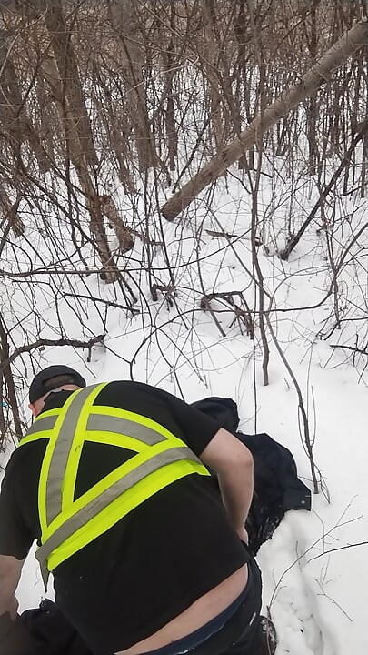 Fat autistic guy jerks & cums in forest pt. 8