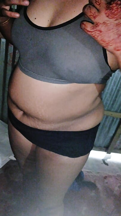 Scene of wife getting dressed while bathing
