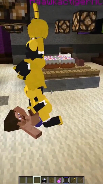 Minecraft Fapcraft：Fazclaire的夜总会版操逼类型1或金色邦菲，金色邦妮，在屁股和脸操逼 | 短片 3