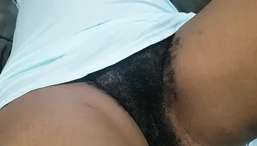Stepmom Teasing with Hot Lingerie Hairy Pussy Close-up