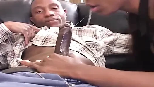Ebony MILF Rides Huge BBC Dripping Cum Everywhere
