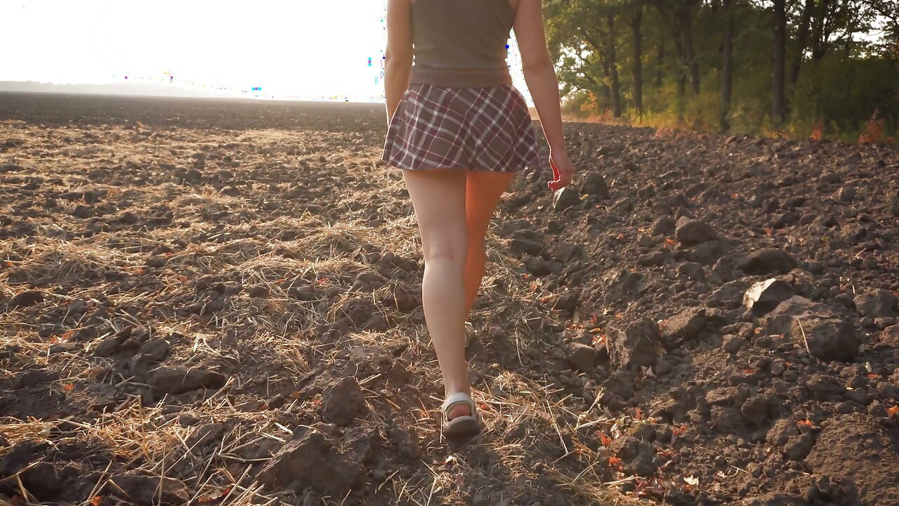 Watching College Girl Walks Outdoors - Full Back Panties