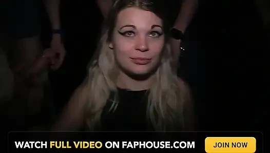 Public Bukkake Whore in the Woods