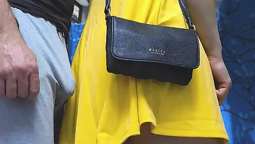 Stranger Touch her Butt without permission with his erection and CUMS Hard Inside Bus Vehicle by Girl's Hand