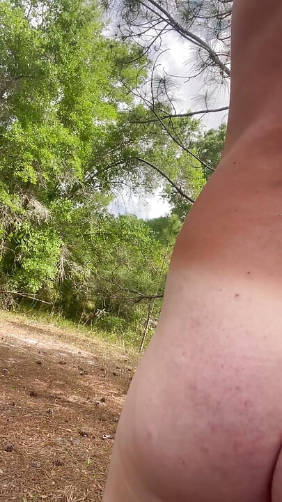 Outdoor Jerking with Dripping Cum