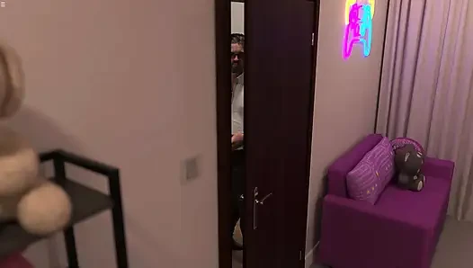 Stepdad Caught Stepdaughter Masturbating While Watching Porn