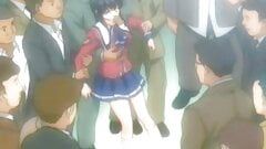 Anime-Schulmädchen von mehreren Schwänzen gefickt