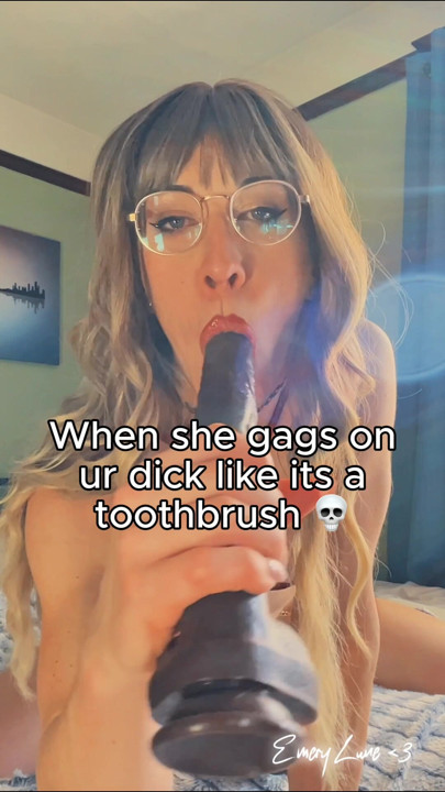 When she gags on ur dick like a toothbrush. Watch the full JOI on Faphouse!