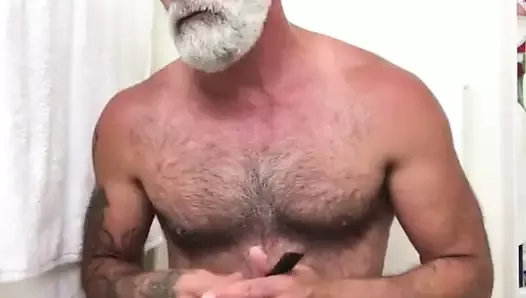 Hairy Bearded Daddy Grooming With a Boner 2