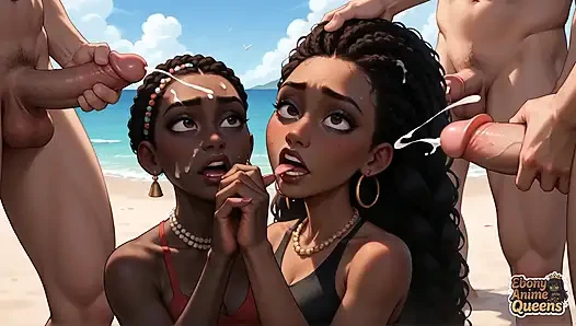 Sizzling Super-naughty Ebony Babe Unwraps Naked for Messy Joy in the Sun - First Time XXX!