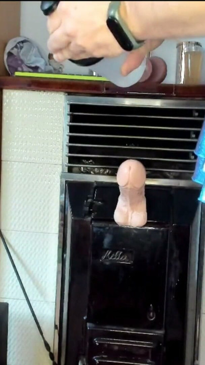 Slutty crossdresser prepares his hole with thick dildos | Clip 1