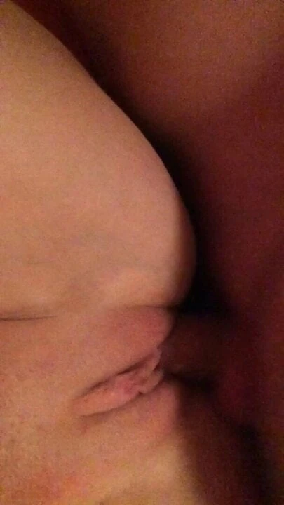 Short side fuck in her shaved pussy