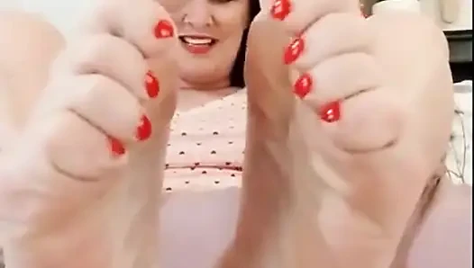 Sexy Red Toenails Barefoot Soles
