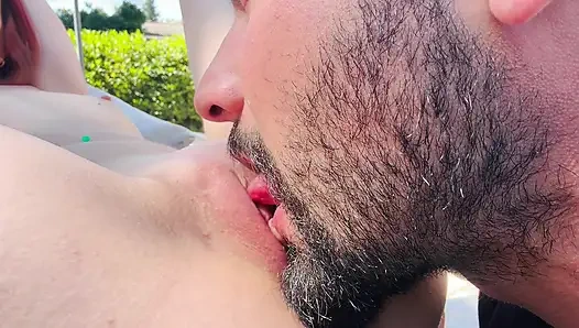 Real Couple Hot Outdoor Sex - Pussy Eating, Passionate Missionary, Hard Doggy Style & Cum on Face Facial