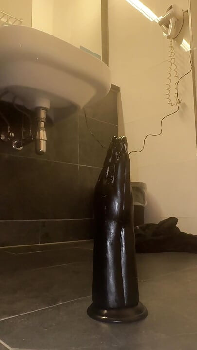 Big double fisting dildo deep in my loose ass