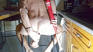 Hard and extreme double penetration with baseball bat and big dick